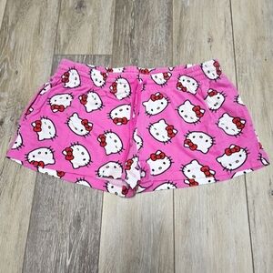 Hello Kitty Sanrio All Over Print Pink Pajama Shorts Drawstring Women's XL